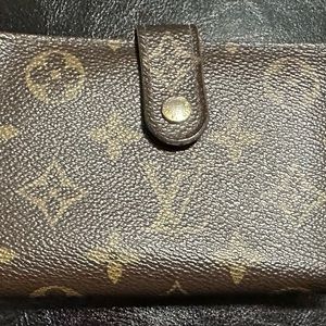 Louis Vuitton French kisslock brown monogram vintage wallet
